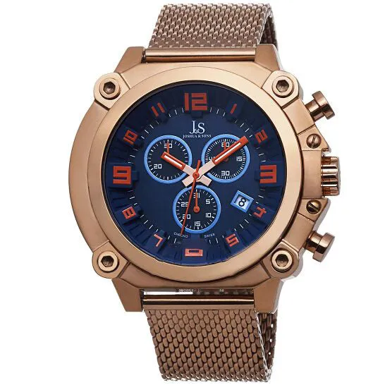 JMS always Original Joshua Sons Chronograph Blue Dial Rose Goldtone Mens Watch JS58RG Rings JMS always Original Joshua Sons Chronograph Blue Dial Rose Goldtone Mens Watch JS58RG Rings
