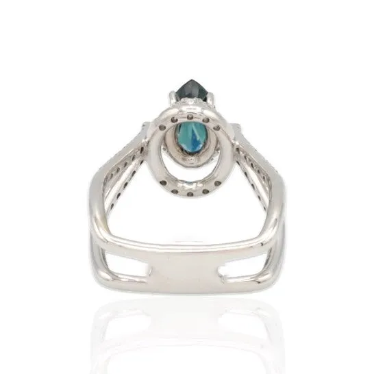 JMS always Original PreOwned 18K White Gold Diamond Sapphire Ring Rings