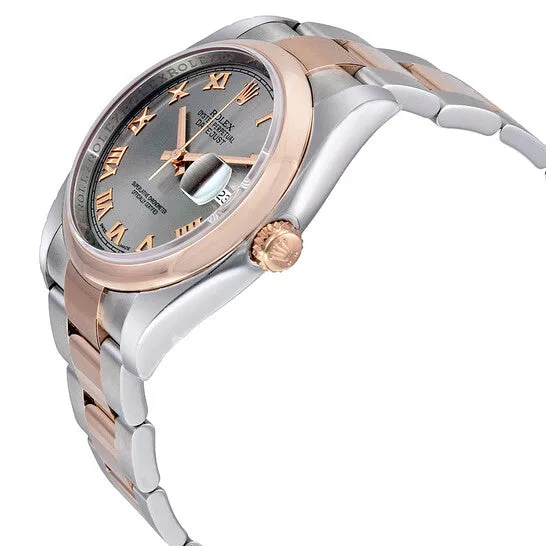 JMS always Original Rolex Oyster Perpetual Datejust 36 Grey Dial Stainless Steel and 18K Everose Gold Bracelet Automatic Mens Watch 116201GYRO Bracelets JMS always Original Rolex Oyster Perpetual Datejust 36 Grey Dial Stainless Steel and 18K Everose Gold Bracelet Automatic Mens Watch 116201GYRO Bracelets