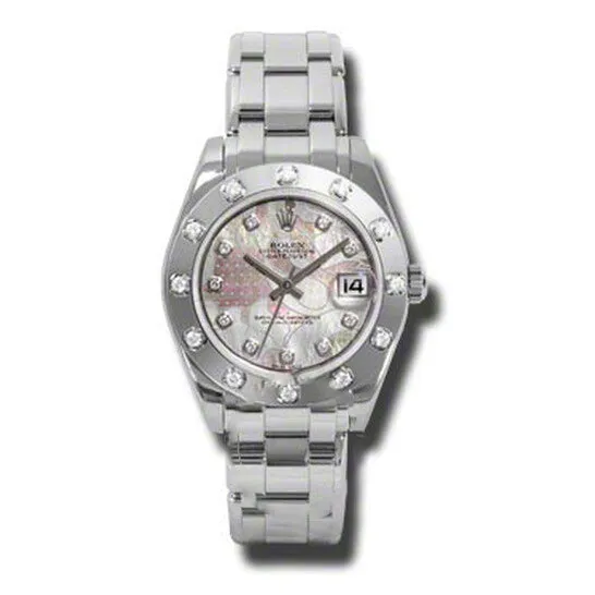 JMS always PreStyled Sets Original Rolex LadyDatejust Pearlmaster Gold Dust Dream Mother Of Pearl Diamond Dial 18K White Gold Automatic Ladies Watch 81319GDDPM