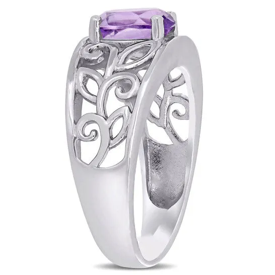 JMS always Rings Original Amour 1 CT TGW Amethyst Ring in Sterling Silver JMS always Rings Original Amour 1 CT TGW Amethyst Ring in Sterling Silver