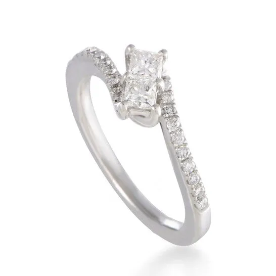 JMS always Rings Original LB Exclusive 14K White Gold 075 ct Diamond Curved Engagement Ring JMS always Rings Original LB Exclusive 14K White Gold 075 ct Diamond Curved Engagement Ring