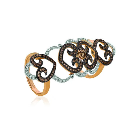 JMS always Rings Original Le Vian Red Carpet Knuckle Ring Chocolate Diamonds Vanilla Diamonds set in 14K Two Tone Gold Ring Size 7 DBRG13626TBA JMS always Rings Original Le Vian Red Carpet Knuckle Ring Chocolate Diamonds Vanilla Diamonds set in 14K Two Tone Gold Ring Size 7 DBRG13626TBA