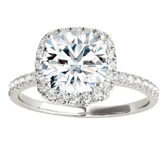 JMS always Rings Original Maulijewels 14K White Gold 175 Carat Cushion Cut Moissanite Diamond GH VS1 Halo Engagement Ring JMS always Rings Original Maulijewels 14K White Gold 175 Carat Cushion Cut Moissanite Diamond GH VS1 Halo Engagement Ring