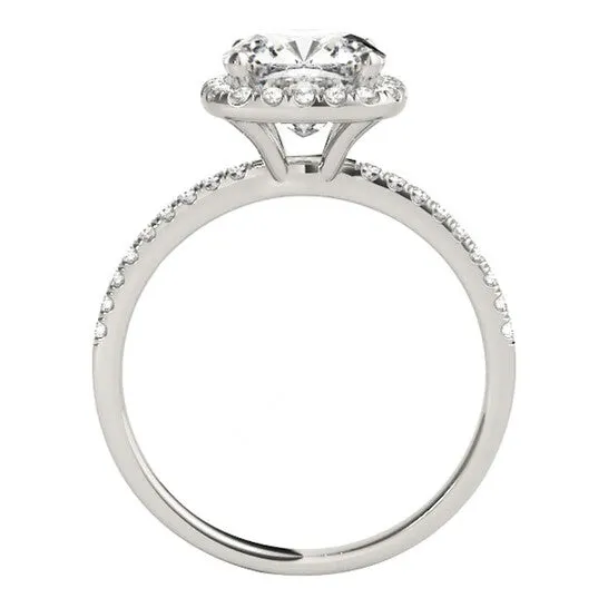 JMS always Rings Original Maulijewels 14K White Gold 175 Carat Cushion Cut Moissanite Diamond GH VS1 Halo Engagement Ring
