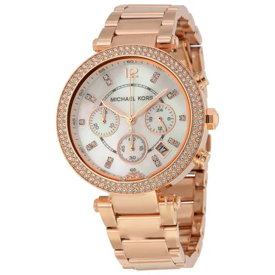 JMS always Rings Original Michael Kors Parker Chronograph Rose Goldtone Ladies Watch MK5491 JMS always Rings Original Michael Kors Parker Chronograph Rose Goldtone Ladies Watch MK5491