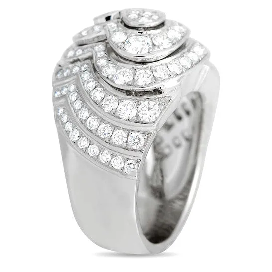 JMS always Rings Original PreOwned Cartier 18K White Gold 20ct Diamond Heart Domed Cocktail Ring