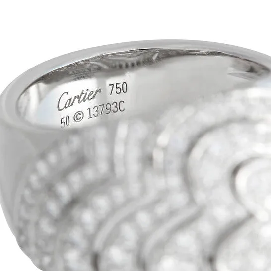 JMS always Rings Original PreOwned Cartier 18K White Gold 20ct Diamond Heart Domed Cocktail Ring