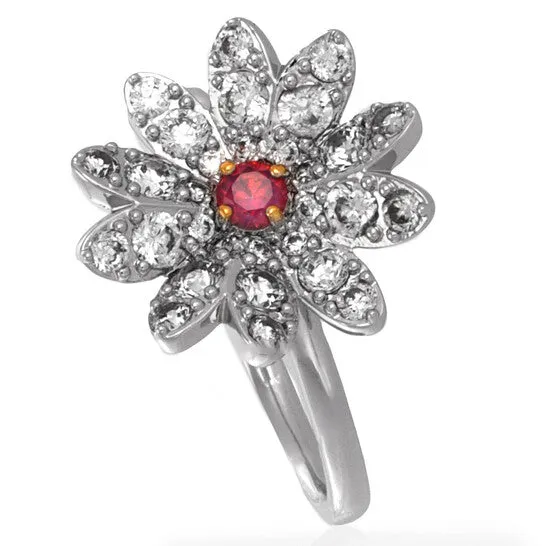 JMS always Rings Original Swarovski Eternal Flower Mixed Metal Ring Size 55 JMS always Rings Original Swarovski Eternal Flower Mixed Metal Ring Size 55