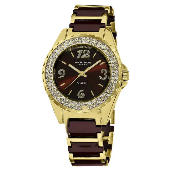 JMS always Watches Original Akribos XXIV Our Products Quartz Brown Dial Ladies Watch P50114