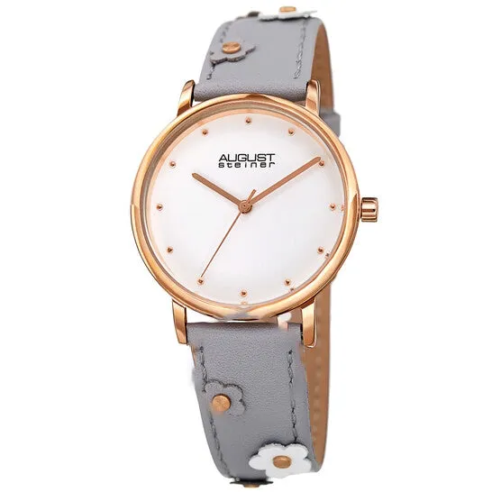 JMS always Watches Original August Steiner Quartz White Dial Ladies Watch AS8260GY