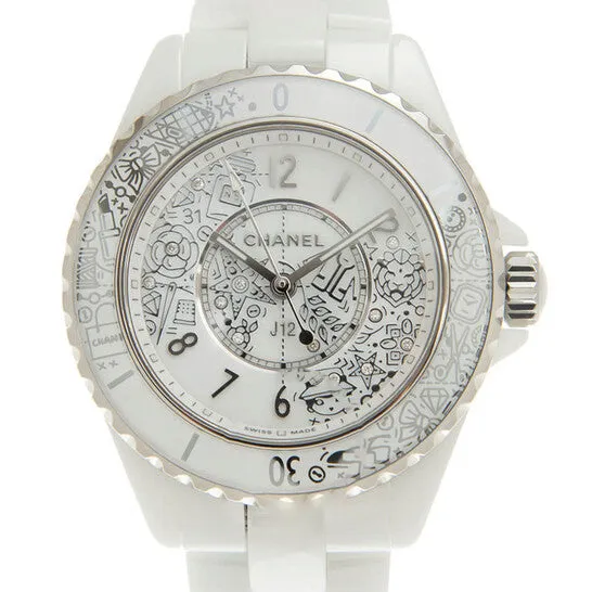 JMS always Watches Original Chanel J1220 Quartz Diamond White Dial Ladies Watch H6477