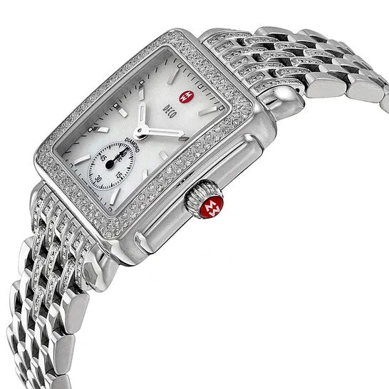 JMS always Watches Original Michele Deco White Pearl Diamond Bezel Ladies Watch MWW06V000041 JMS always Watches Original Michele Deco White Pearl Diamond Bezel Ladies Watch MWW06V000041