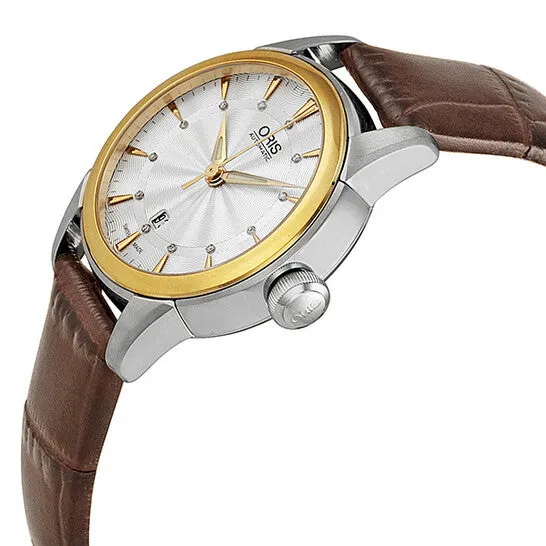 JMS always Watches Original Oris Artelier Date Automatic Silver Dial Brown Leather Ladies Watch 01 561 7687 435107 5 14 70FC JMS always Watches Original Oris Artelier Date Automatic Silver Dial Brown Leather Ladies Watch 01 561 7687 435107 5 14 70FC