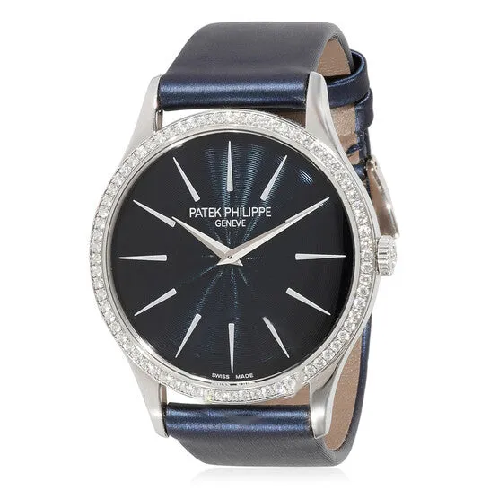 JMS always Watches Original Preowned Patek Philippe Calatrava Diamond Blue Dial Ladies Watch 4897G001 JMS always Watches Original Preowned Patek Philippe Calatrava Diamond Blue Dial Ladies Watch 4897G001