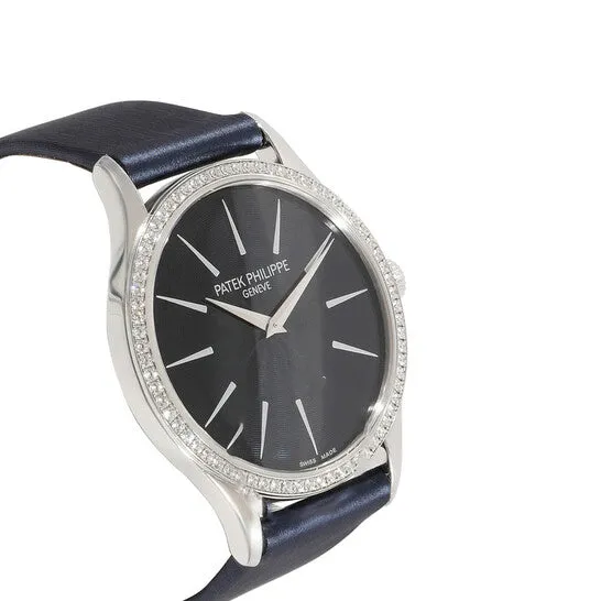 JMS always Watches Original Preowned Patek Philippe Calatrava Diamond Blue Dial Ladies Watch 4897G001 JMS always Watches Original Preowned Patek Philippe Calatrava Diamond Blue Dial Ladies Watch 4897G001