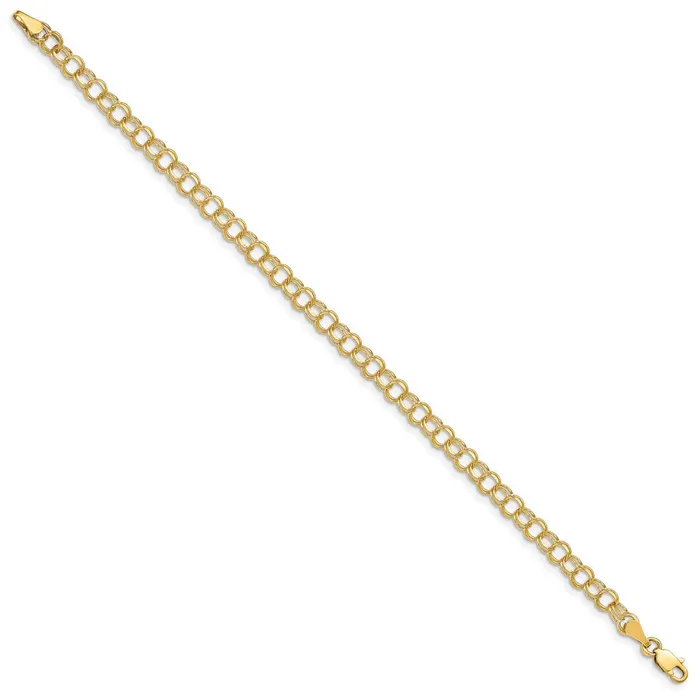 MDS Bracelets 14K Yellow Gold Double Link Charm Bracelet