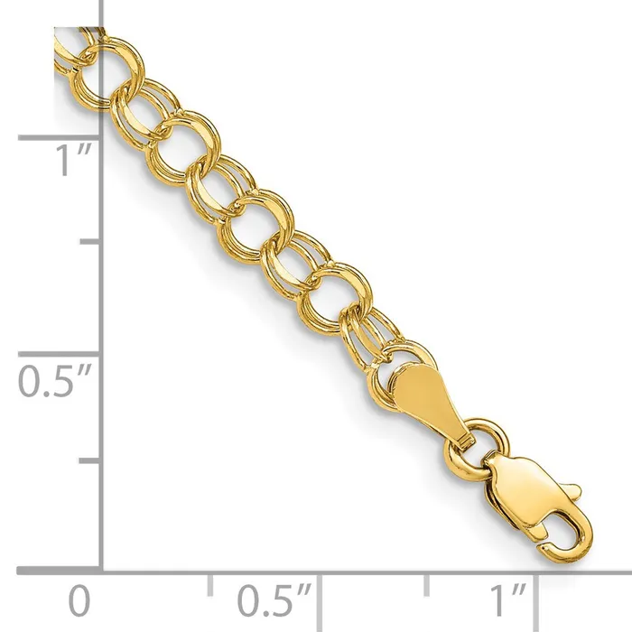 MDS Bracelets 14K Yellow Gold Double Link Charm Bracelet