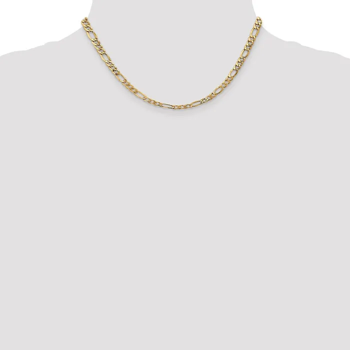 MDS Necklaces 14K Yellow Gold 16 inch 575mm SemiSolid Figaro with Lobster Clasp Chain Necklace MDS Necklaces 14K Yellow Gold 16 inch 575mm SemiSolid Figaro with Lobster Clasp Chain Necklace