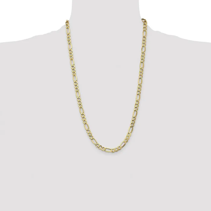 MDS Necklaces 14K Yellow Gold 26 inch 73mm SemiSolid Figaro with Lobster Clasp Chain Necklace