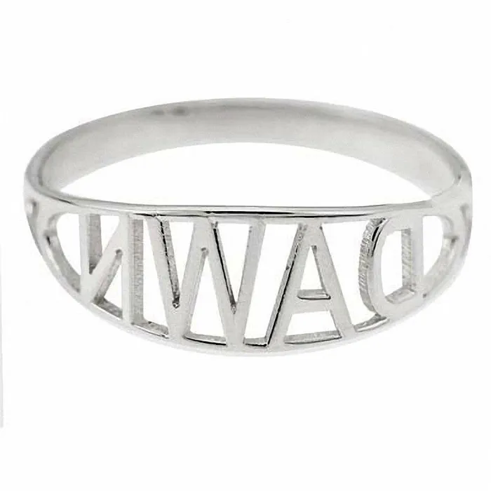 Nameplate Ring in Sterling Silver 10 Characters Goldia Rings