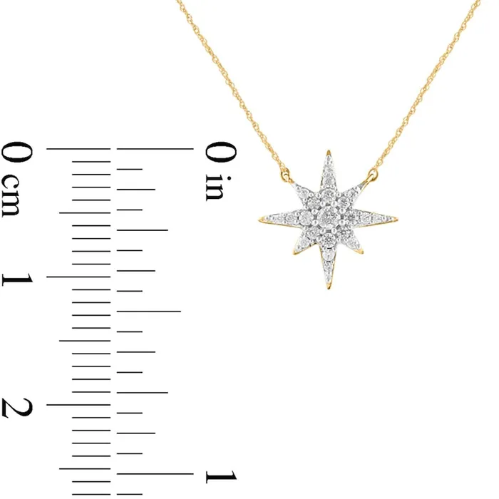 Necklaces 017 CT TW Natural Diamond North Star Necklace in 10K Yellow Gold Goldia Necklaces 017 CT TW Natural Diamond North Star Necklace in 10K Yellow Gold Goldia