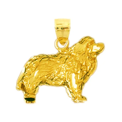 Necklaces 14K Gold Long Haired Dog Pendant Goldia