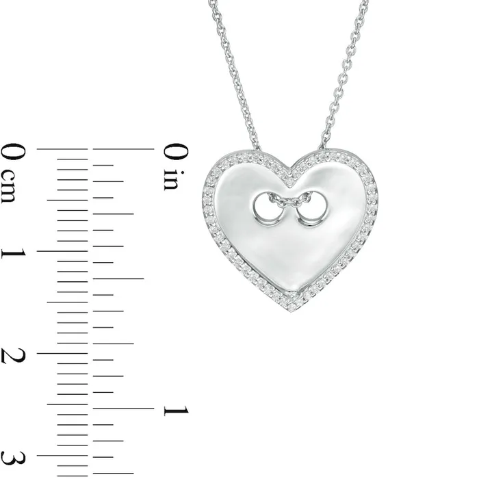 Necklaces Goldia 017 CT TW Natural Diamond HeartShaped Button Pendant in Sterling Silver Necklaces Goldia 017 CT TW Natural Diamond HeartShaped Button Pendant in Sterling Silver