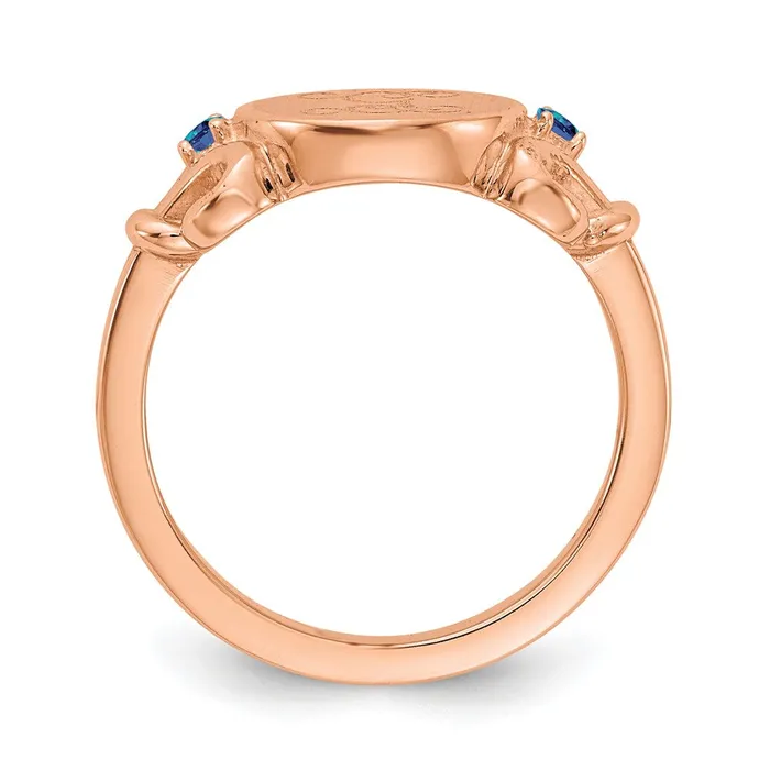 Necklaces Goldia 14K Rose Gold Fancy Initial with Crystal Birthstones Rings