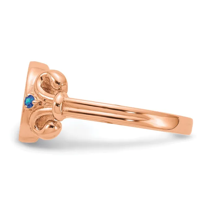 Necklaces Goldia 14K Rose Gold Fancy Initial with Crystal Birthstones Rings