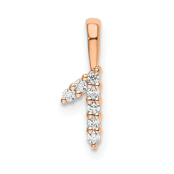 Necklaces Goldia 14k Rose Gold Real Diamond Number 1 Pendant