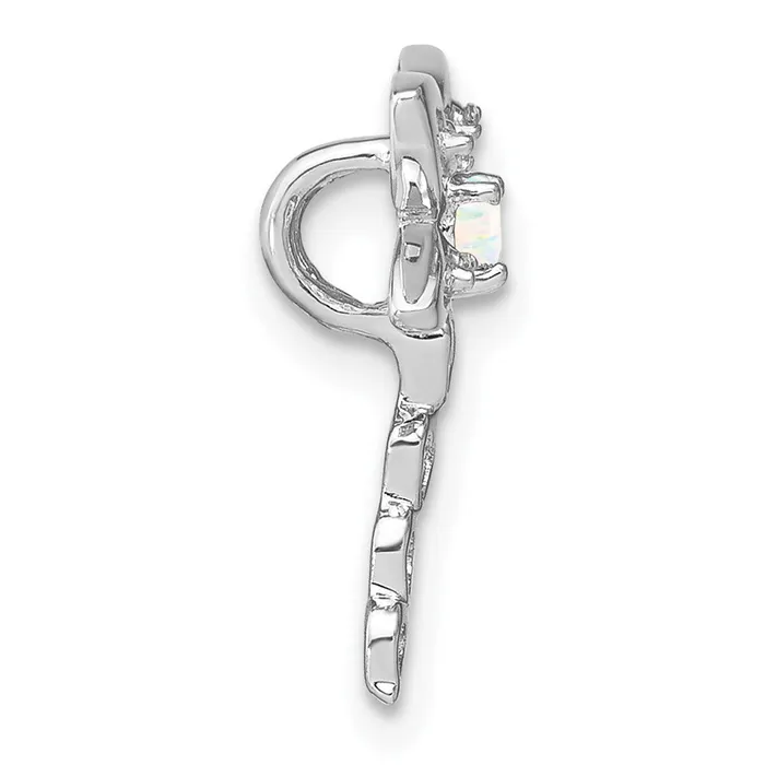 Necklaces Goldia 14k White Gold Created Opal and Real Diamond Dragonfly Chain Slide