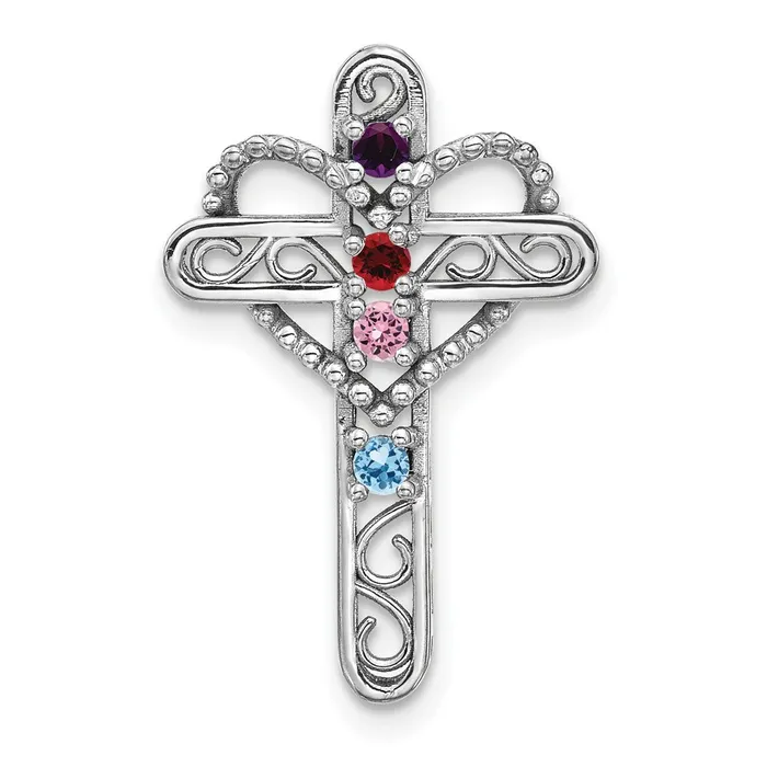 Necklaces Goldia 14k White Gold Genuine Mothers Cross Pendant