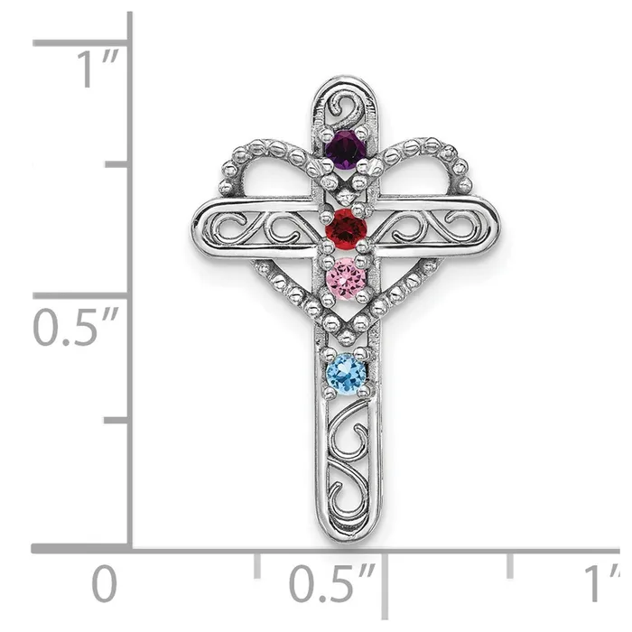 Necklaces Goldia 14k White Gold Genuine Mothers Cross Pendant