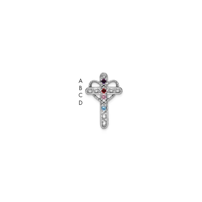 Necklaces Goldia 14k White Gold Genuine Mothers Cross Pendant