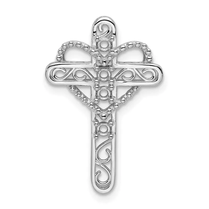 Necklaces Goldia 14k White Gold Genuine Mothers Cross Pendant