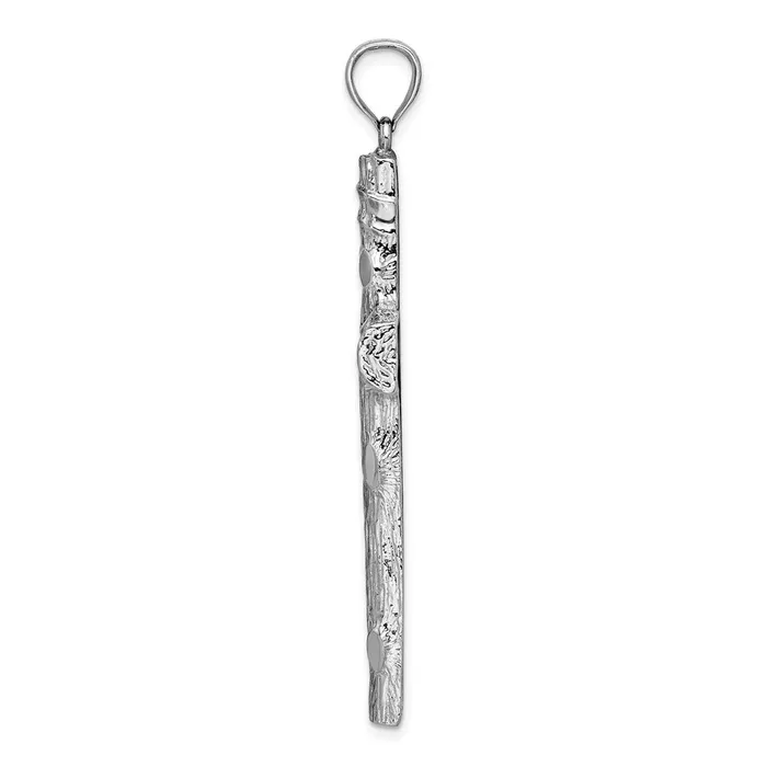 Necklaces Goldia 14k White Gold Large Tree Textured Cross Pendant