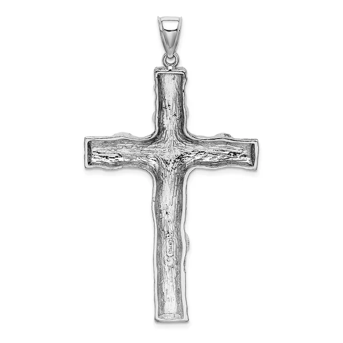Necklaces Goldia 14k White Gold Large Tree Textured Cross Pendant