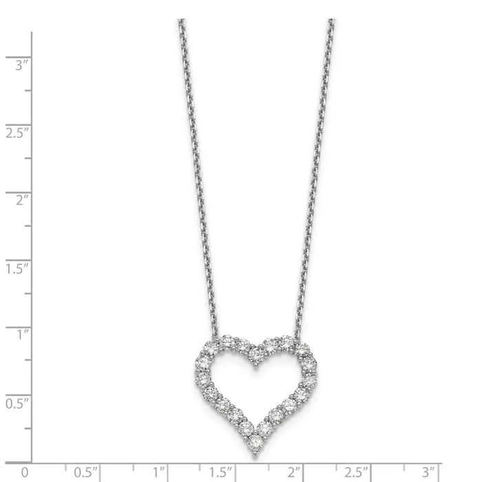 Necklaces Goldia 14k White Gold Real Diamond Heart 18 inch Necklace
