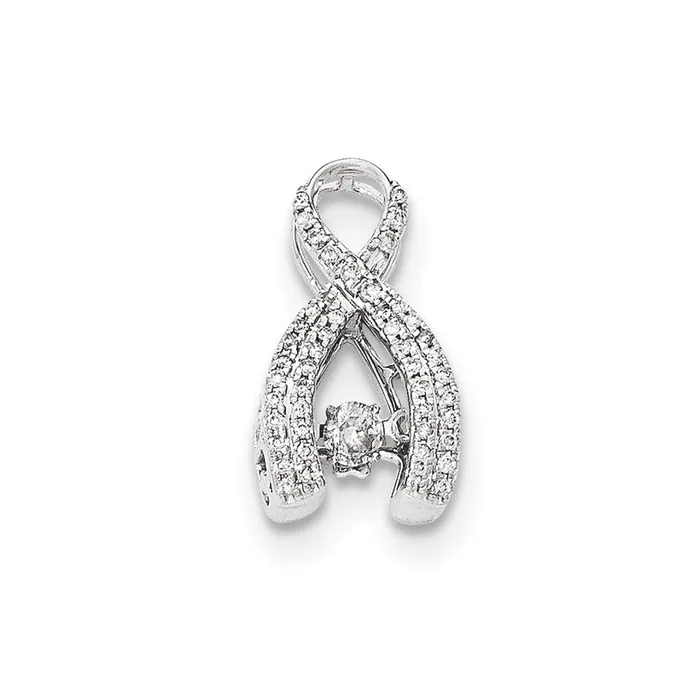 Necklaces Goldia 14K White Gold Vibrant Real Diamond Ribbon Chain Slide Pendant Necklaces Goldia 14K White Gold Vibrant Real Diamond Ribbon Chain Slide Pendant