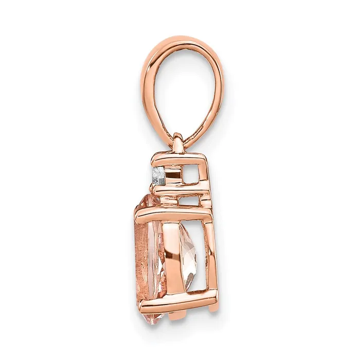 Necklaces Goldiacom 14k Rose Gold Morganite and Diamond Pendant