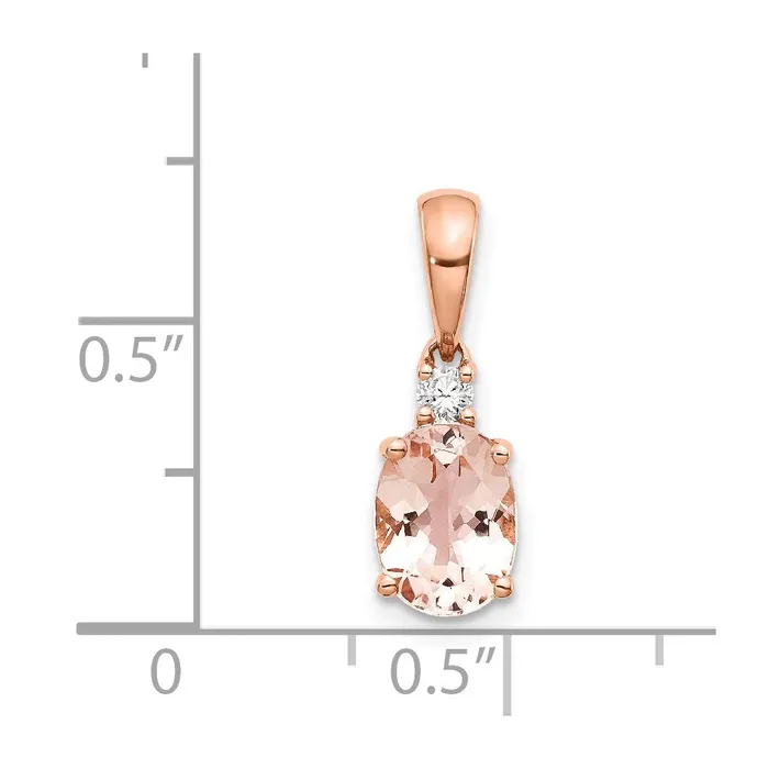 Necklaces Goldiacom 14k Rose Gold Morganite and Diamond Pendant