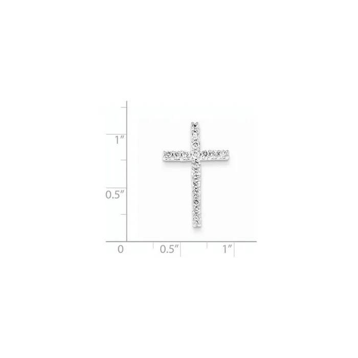 Necklaces Goldiacom 14k White Gold Diamond Cross Pendant