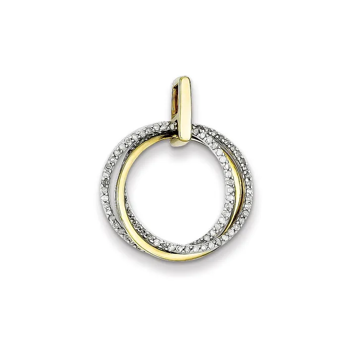 Necklaces Goldia Sterling Silver Rhodium Plated 14k Diamond Circle Pendant