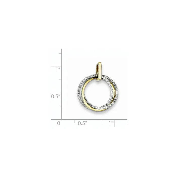 Necklaces Goldia Sterling Silver Rhodium Plated 14k Diamond Circle Pendant