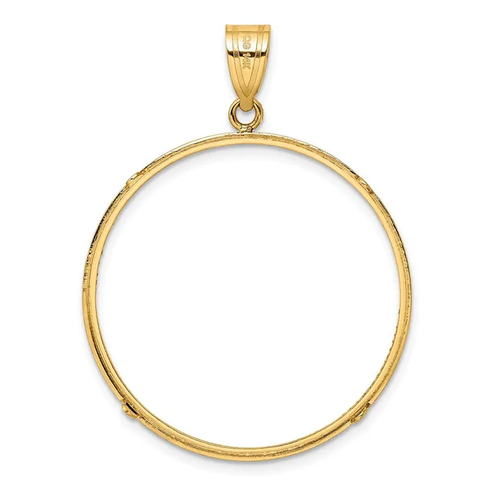 Necklaces Goldia Wideband Distinguished Coin Jewelry 14k Yellow Goldy Diamondcut Prong 320mm Coin Bezel Pendant