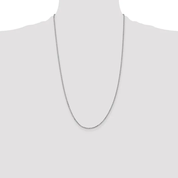 Necklaces MDS 14K White Gold 26 inch 165mm Diamondcut Cable with Lobster Clasp Chain Necklace Necklaces MDS 14K White Gold 26 inch 165mm Diamondcut Cable with Lobster Clasp Chain Necklace
