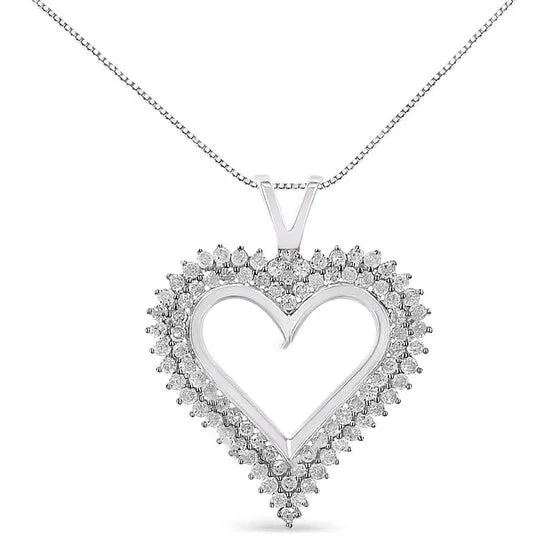 Necklaces Original Haus of Brilliance 925 Sterling Silver 200 Cttw Diamond Heart 18 Pendant Necklace IJ Color I2I3 Clarity JMS always Necklaces Original Haus of Brilliance 925 Sterling Silver 200 Cttw Diamond Heart 18 Pendant Necklace IJ Color I2I3 Clarity JMS always