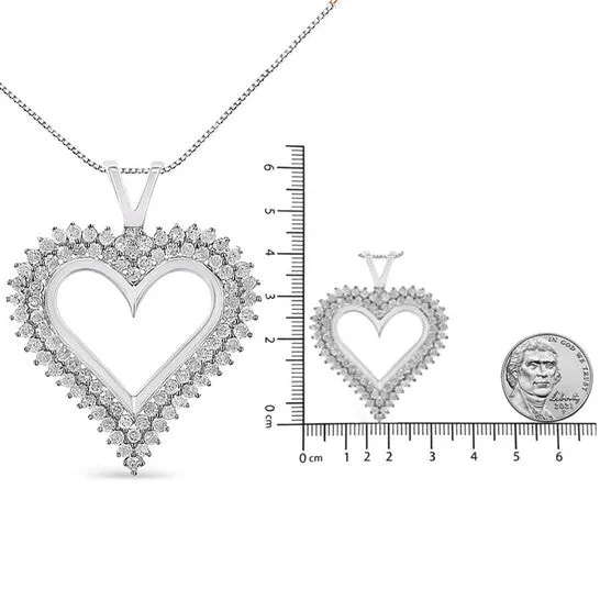 Necklaces Original Haus of Brilliance 925 Sterling Silver 200 Cttw Diamond Heart 18 Pendant Necklace IJ Color I2I3 Clarity JMS always