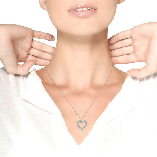 Necklaces Original Haus of Brilliance 925 Sterling Silver 200 Cttw Diamond Heart 18 Pendant Necklace IJ Color I2I3 Clarity JMS always